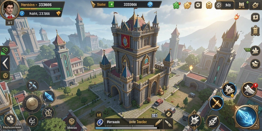 Tampilan gameplay seru dalam <strong>333666</strong>, menampilkan pertahanan yang strategis.