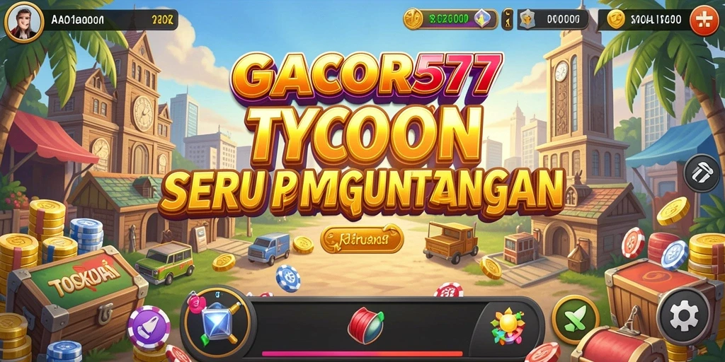 Tangkapan layar utama GACOR577 menunjukkan antarmuka permainan Tycoon yang menarik.