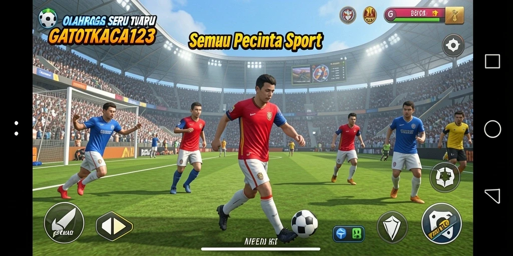 Screenshot gameplay GATOTKACA123 menampilkan aksi olahraga yang mendebarkan.