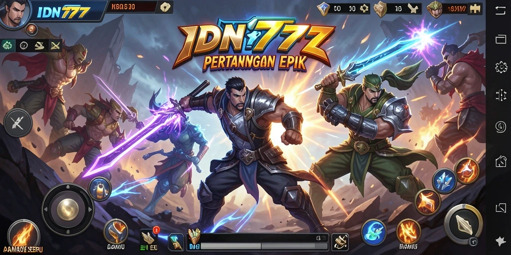 Tampilan gameplay menegangkan dari IDN777 saat bertarung dengan musuh.