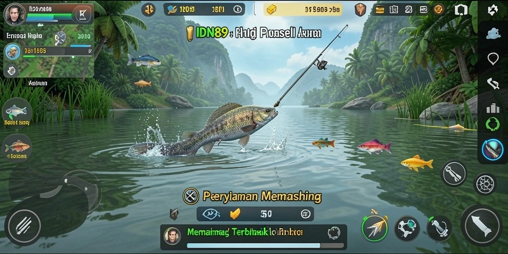 Screenshot IDN89 menampilkan aksi memancing yang seru dan grafis menakjubkan.
