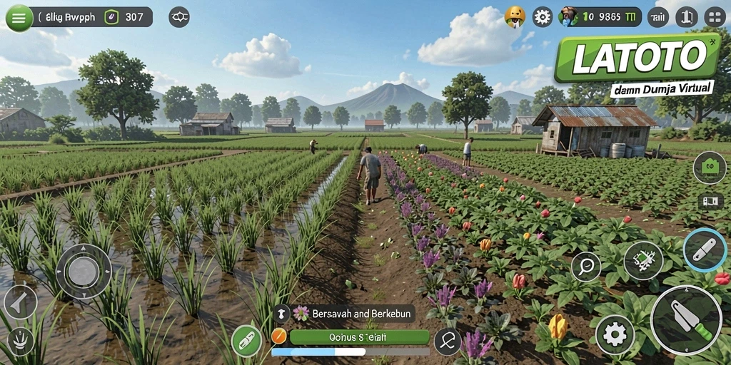 Tampilan gameplay LATOTO yang menampilkan aktivitas pertanian yang seru.