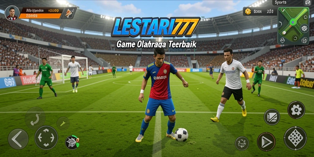 Screenshot gameplay menampilkan pertandingan olahraga yang mendebarkan.