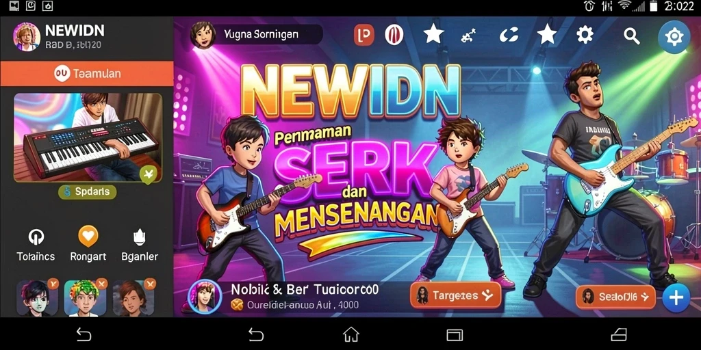 Tangkapan layar utama dari gameplay musik yang menarik