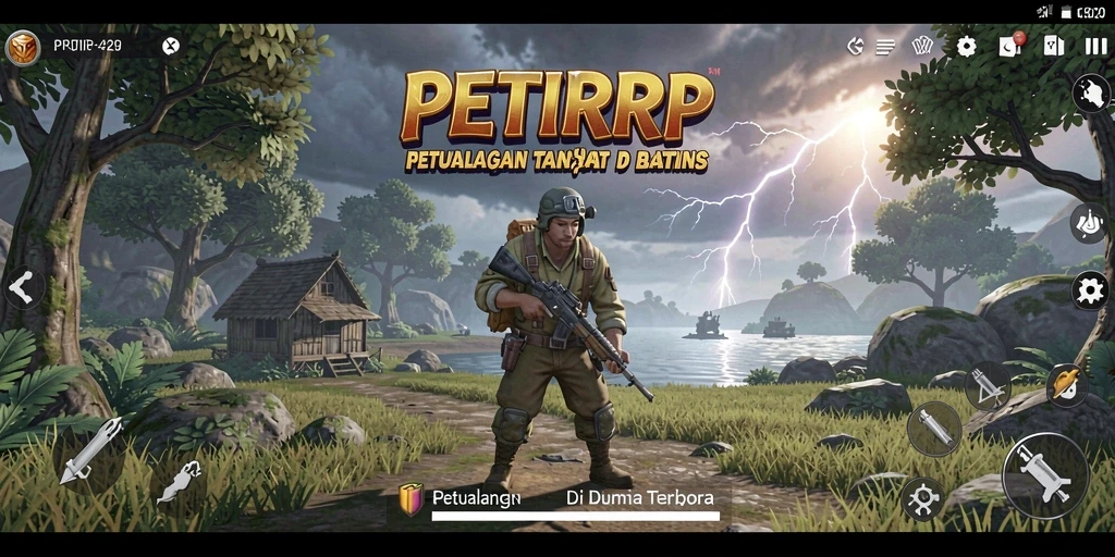 Gameplay PETIRRP yang menampilkan petualangan seru di dunia terbuka.