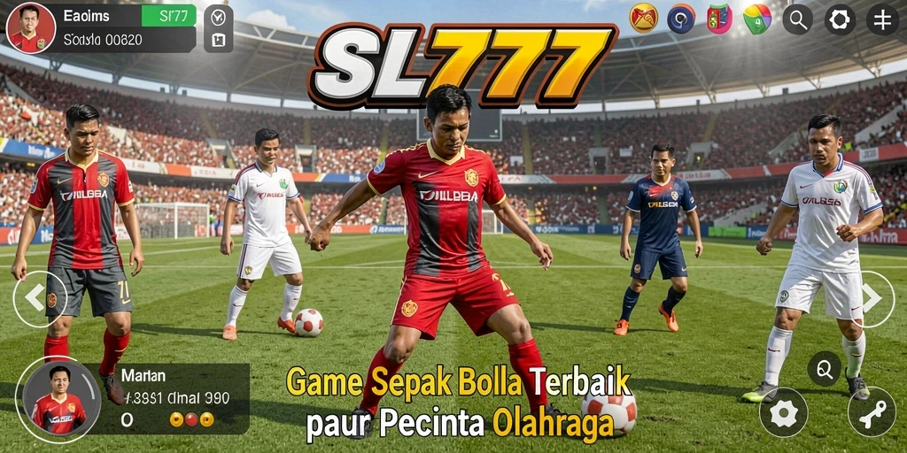 Tampilan gameplay SL777 yang menegangkan saat bertanding sepak bola.