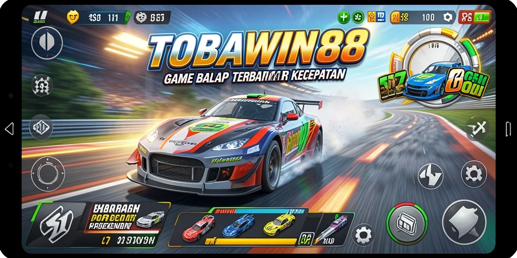 Gameplay menegangkan di TOBAWIN88 dengan mobil balap.