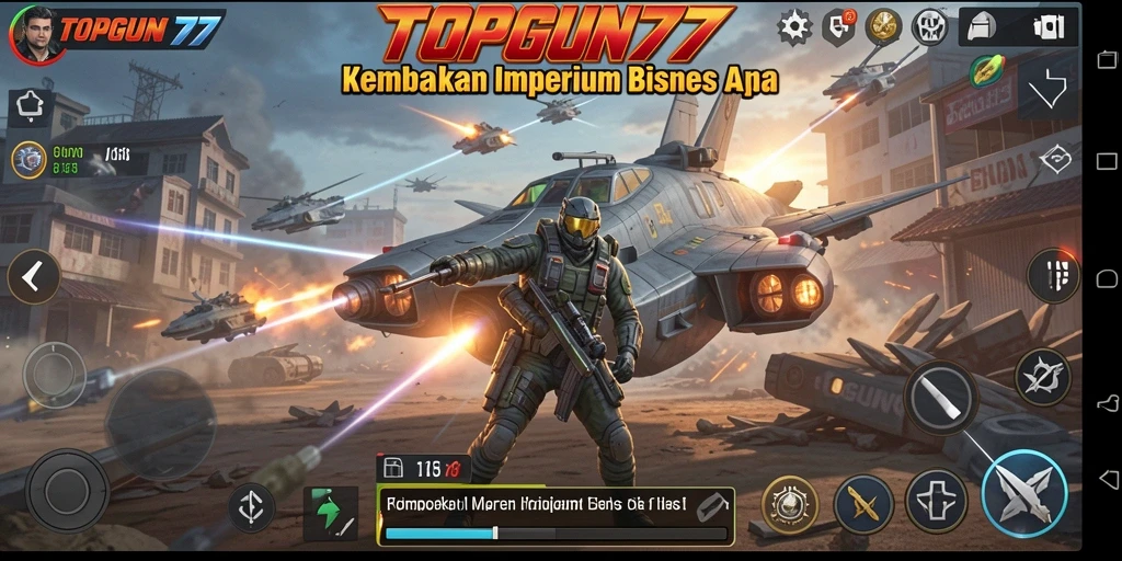Screenshot gameplay <strong>TOPGUN77</strong> menampilkan dinamika pengelolaan bisnis yang seru.